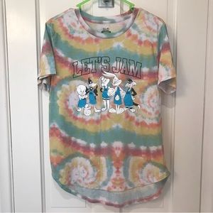 SPACE JAM A NEW LEGACY "LETS JAM" WOMEN'S TIE DYE SHORT SLEEVE T SHIRT SZ XXL 19